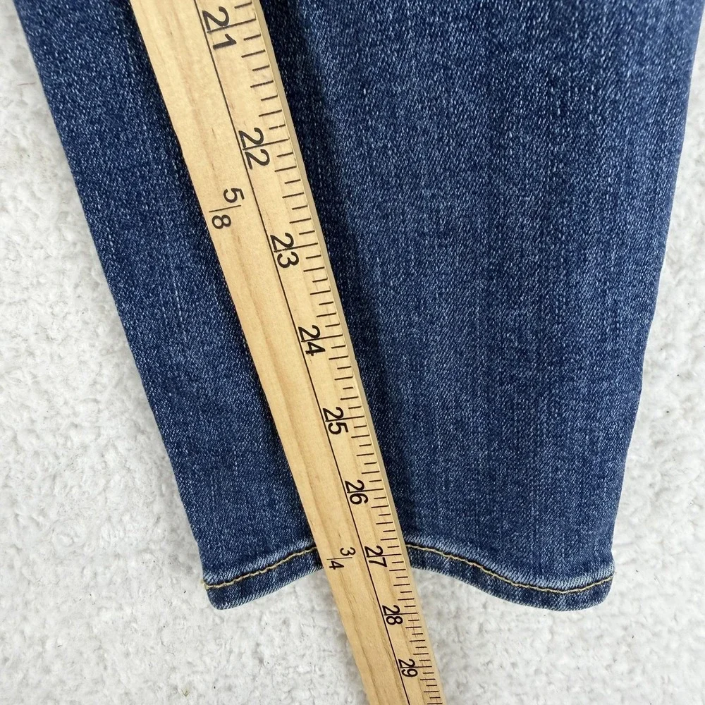 7 For All Mankind The Ankle Skinny Jeans Womens 30 Blue Distressed Stretch 30x27
